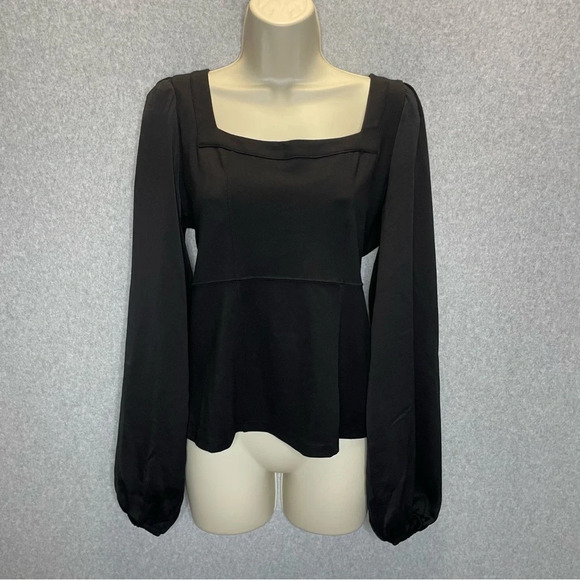 Anthropologie Vampire Goth Witch Square Neck Balloon Illusion Sleeve Top - Picture 1 of 6